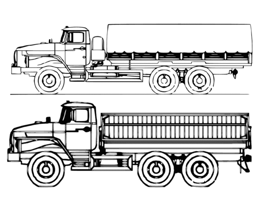 Två lastbilar