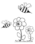 Blomma med två bin