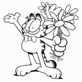 Katten Gustav med blommor