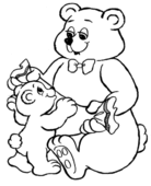 Björnmamma med barn